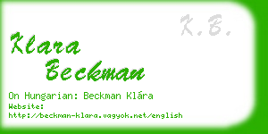 klara beckman business card